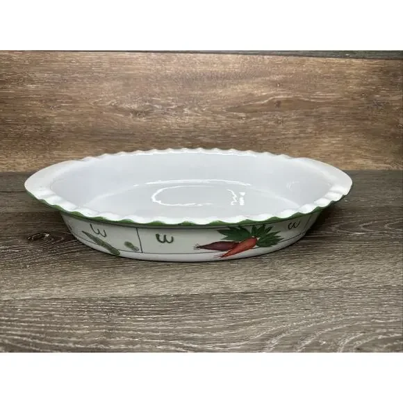 Vintage ITALCHEF Italy Stoneware Oval Baking Dish Oven Proof 17x11.5”